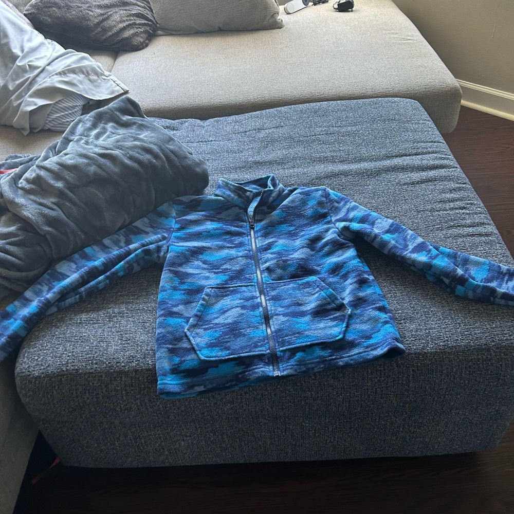Eddie Bauer Kids Blue Camouflage Fleece Jacket